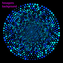 Fototapete - abstract blue technology background with hexagons