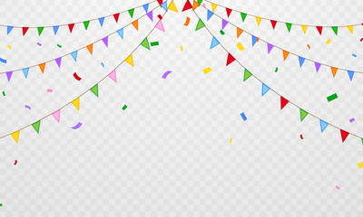 Wall Mural - flag confetti party colorful celebration background.