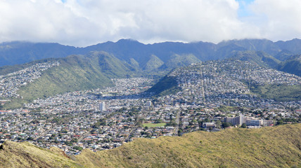 Wall Mural - Beautiful Honolulu Cityscape, View from Diamond Head, Hawaii