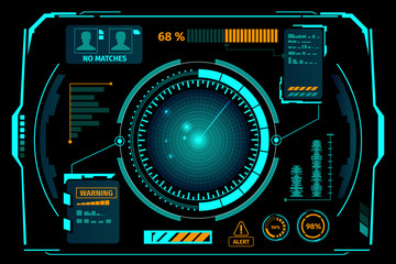 Wall Mural - hud interface radar composition