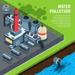 Sticker - Factory Water Pollution Background