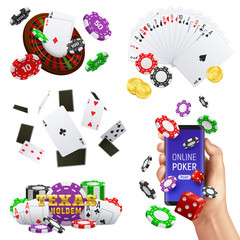 Poster - Poker Casino Realistic Set