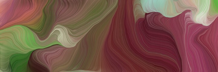 Poster - futuristic banner background with old mauve, dark sea green and gray gray color. modern curvy waves background illustration