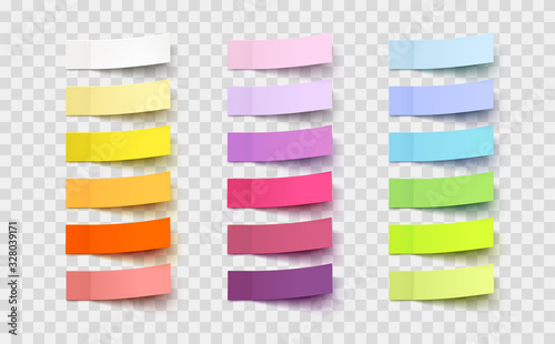 Cuadros en Lienzo Post note stickers isolated on transparent background