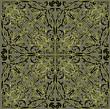 black and yellow square decoration on grey background