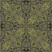 Black And Yellow Square Decoration On Grey Background
