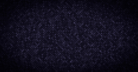 Poster - Small color blocks and pixels. Abstract luminescent pixel mosaic illustration. Futuristic banner technology. 