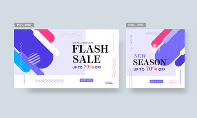 Wall Mural - Advertising Banner and Poster Design with 70% Discount Offer for Flash Sale, New Season.
