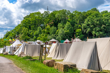 knight camp of a medieval festival