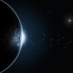 Wall Mural - space eclipse. 3d illustration