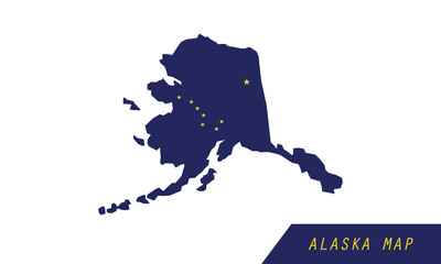 Wall Mural - Alaska map outline national borders country shape state 