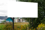 Fototapeta Na ścianę - Blank white billboard for advertisement on the residential area