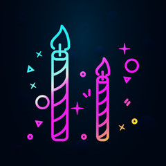 Poster - candles in nolan style icon. Simple thin line, outline vector of birthday icons for ui and ux, website or mobile application