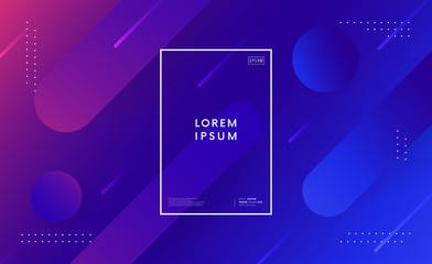 Aufkleber - Minimal geometric trendy background. Dynamic shapes vector composition. Abstract gradient backdrop.