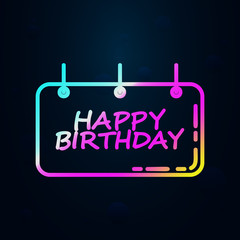 Poster - birthday signboard in nolan style icon. Simple thin line, outline vector of birthday icons for ui and ux, website or mobile application