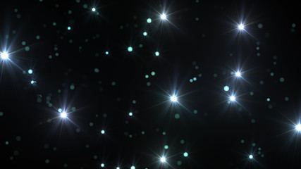 Wall Mural - illumination neon space star particle flash light 3d illustration abstract background