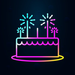 Poster - birthday cake in nolan style icon. Simple thin line, outline vector of birthday icons for ui and ux, website or mobile application