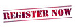 © Renat - register now. Vector stamp. White isolated