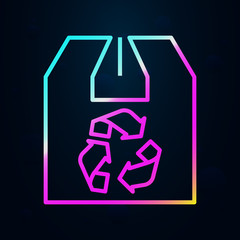 Poster - reuse of the parcel in nolan style icon. Simple thin line, outline vector of cargo logistic icons for ui and ux, website or mobile application