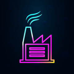 Poster - factory in nolan style icon. Simple thin line, outline vector of cargo logistic icons for ui and ux, website or mobile application