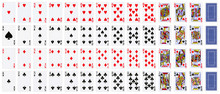 Full Set Of Playing Cards Isolated On White Background - High Quality.