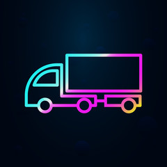 Poster - lorry with a trailer in nolan style icon. Simple thin line, outline vector of cargo logistic icons for ui and ux, website or mobile application