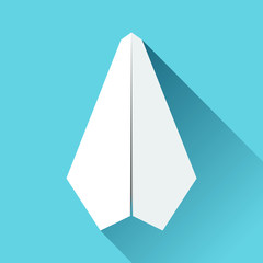 Poster - Paper plane icon in flat style. Airplane symbol. Vector object for you project
