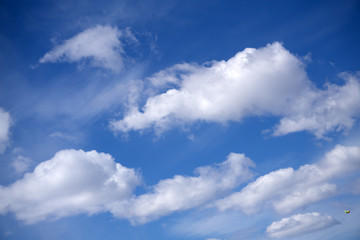 blue sky with clouds closeup sun view,