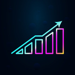 Poster - growth chart in nolan style icon. Simple thin line, outline vector of cargo logistic icons for ui and ux, website or mobile application