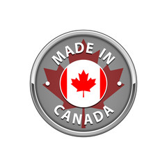 Sticker - Made in Canada badge with Canadian flag