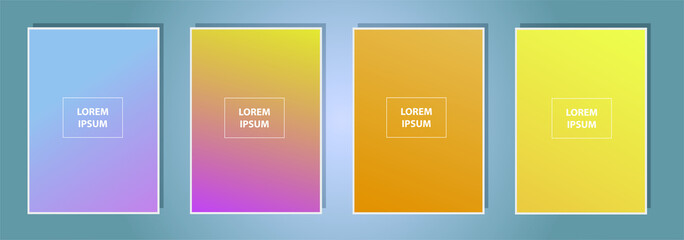 Fototapete - Set of abstract gradient banners. Minimal style color background. Template for wallpaper, mobile app, screen