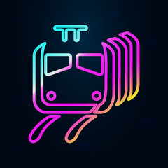 Poster - a train in nolan style icon. Simple thin line, outline vector of cargo logistic icons for ui and ux, website or mobile application