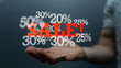 © vegefox.com - percent shopping digital in hand 3d.