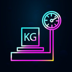 Poster - cargo scales in nolan style icon. Simple thin line, outline vector of cargo logistic icons for ui and ux, website or mobile application