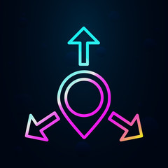Poster - pin and different directions in nolan style icon. Simple thin line, outline vector of cargo logistic icons for ui and ux, website or mobile application