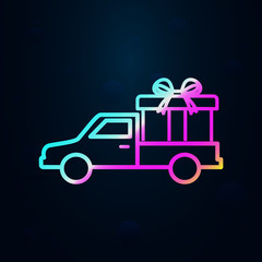 Poster - gift delivery in nolan style icon. Simple thin line, outline vector of cargo logistic icons for ui and ux, website or mobile application