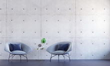 Modern Lounge And Living Room Inteiror Design And Concrete Wall Pattern Texture Background 