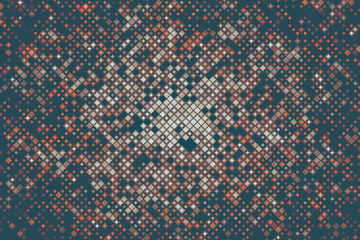 Poster - Abstract illustration with small squares and pixels.