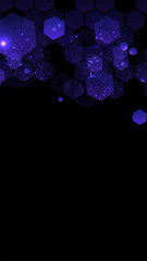 Fototapete - Modern dark background with hexagons for mobile app. Modern dark abstract vector texture. Hexagon pattern. Gradient web ui design. Mobile app interface. Vector illustration layout template design.