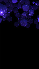 Fototapete - Modern dark background with hexagons for mobile app. Modern dark abstract vector texture. Hexagon pattern. Gradient web ui design. Mobile app interface. Vector illustration layout template design.
