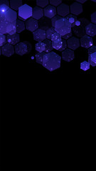 Fototapete - Modern dark background with hexagons for mobile app. Modern dark abstract vector texture. Hexagon pattern. Gradient web ui design. Mobile app interface. Vector illustration layout template design.