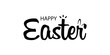 Happy easter text illustration. Horizontal greeting banner with bunny. Vector