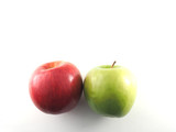 Fototapeta Kuchnia - Two apple isolate on white background.