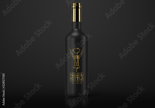 Download Premium Black Bottle Mockup On Black Background Stock Template Adobe Stock