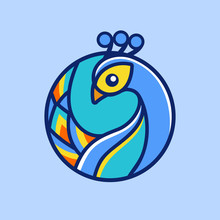Peacock In A Circle Logo Design