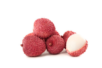 Wall Mural - Tasty lychee isolated on white background