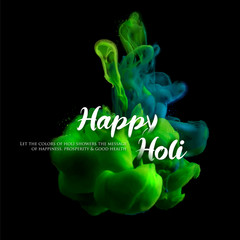 Canvas Print - illustration of abstract colorful Happy Holi background of colorful ink cloud in water for color festival of India celebration greetings