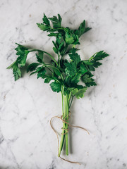 freshness parsley . Bunch of parsley, green organic herb. Vegetable ingredient for healthy tasty food. white background 2