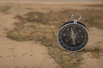 compass on the map