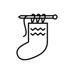 Wall Mural - Warm socks line icon, concept sign, outline vector illustration, linear symbol.